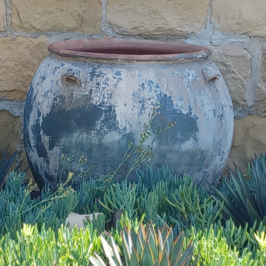 Be an empty vessel - Santa Barbara Mission Pot.