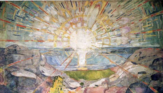 ascension painting with sun