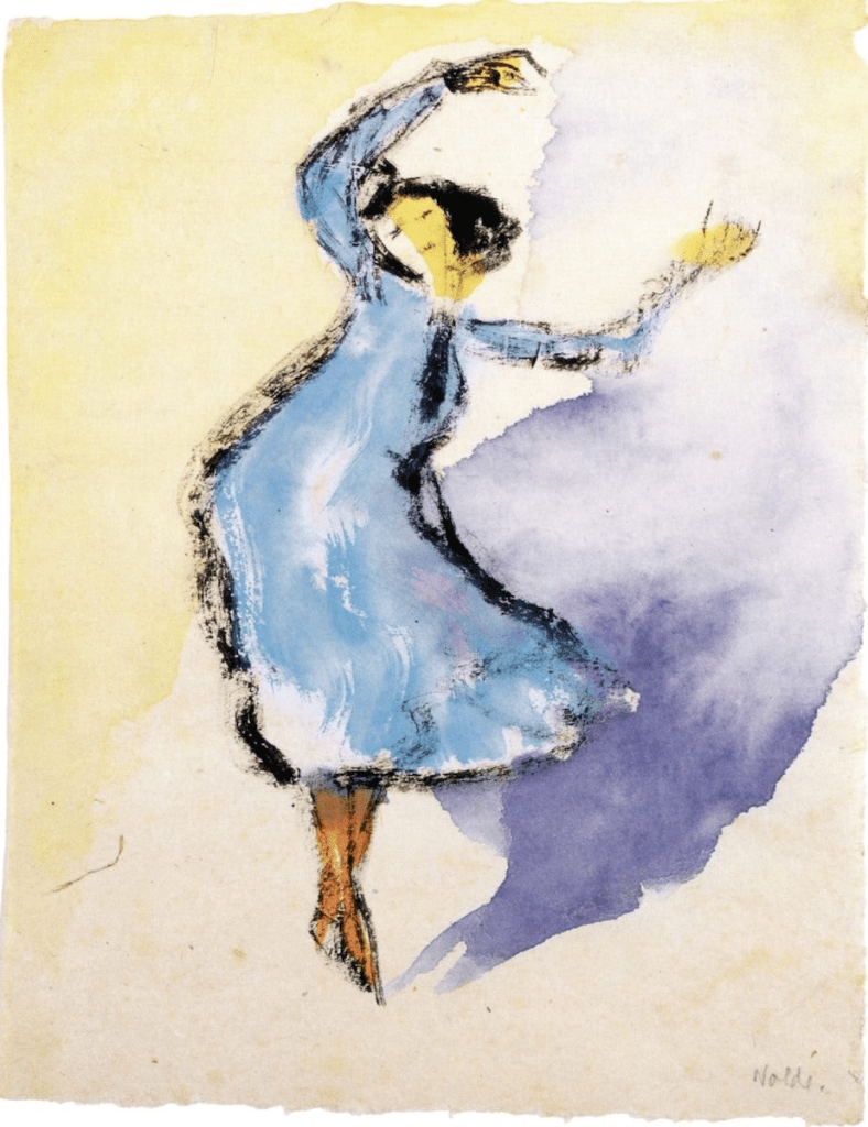 Emil Nolde Dancer Painting 1910 Blue